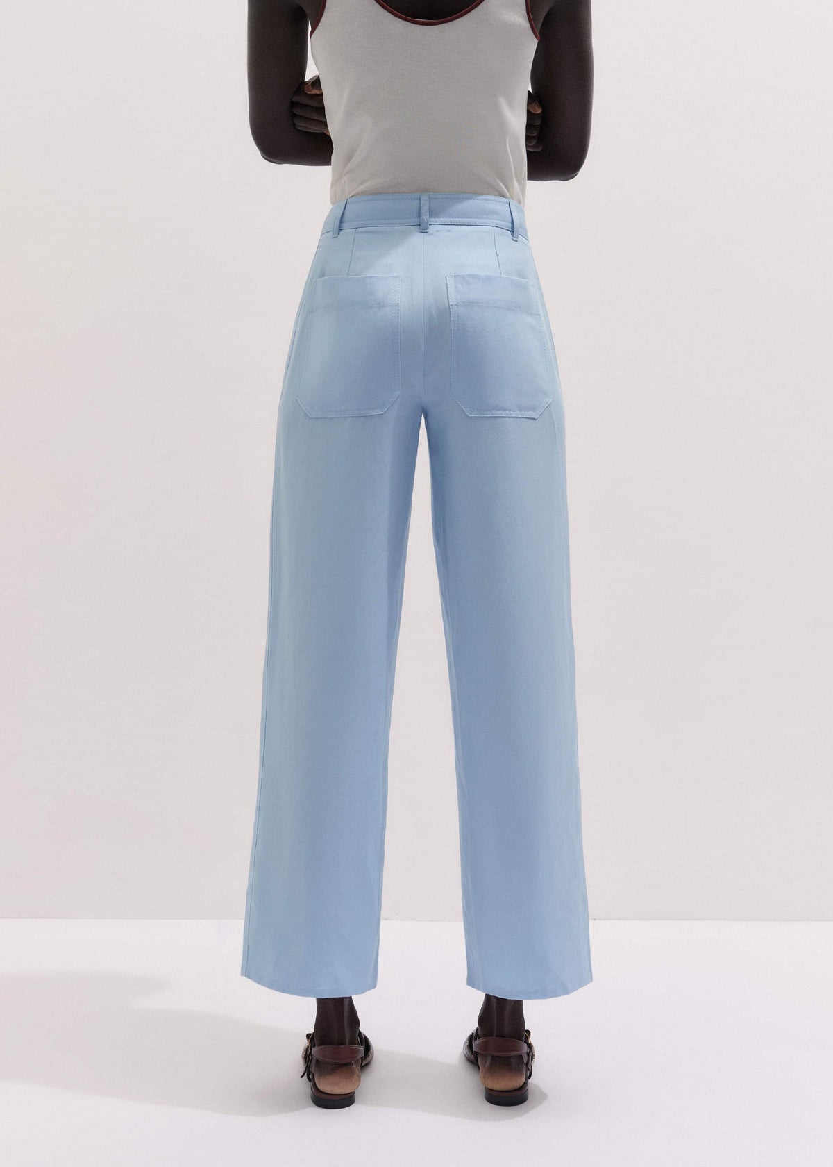 Blue Straight Crop Pant | ME+EM