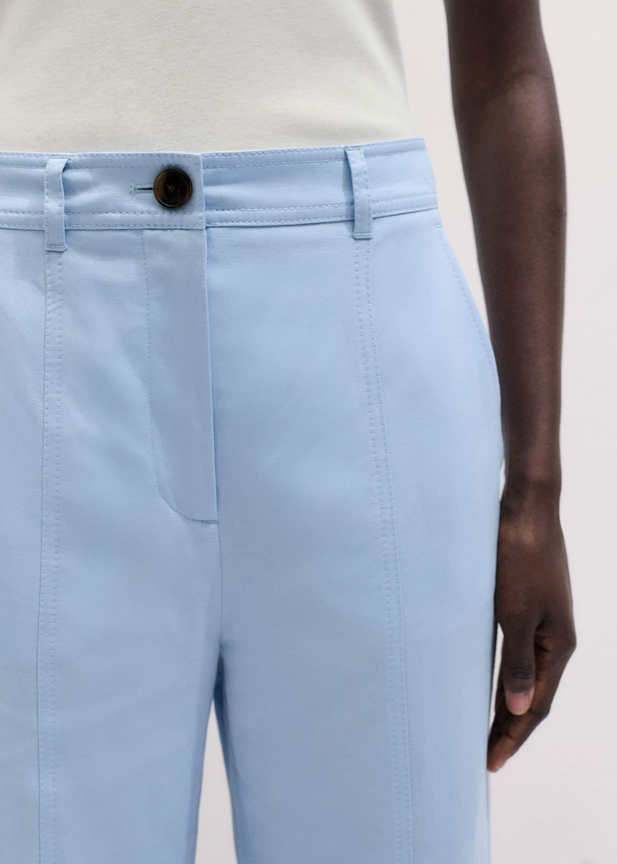 Blue Straight Crop Pant | ME+EM