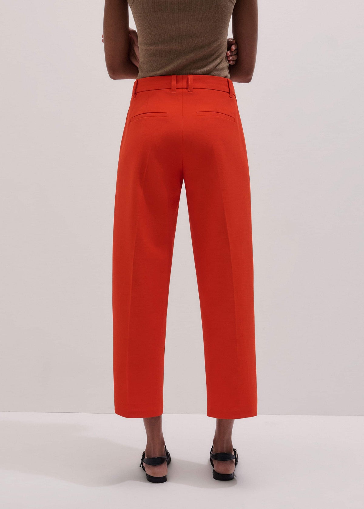 Orange Straight Crop Tailored Pant | ME+EM