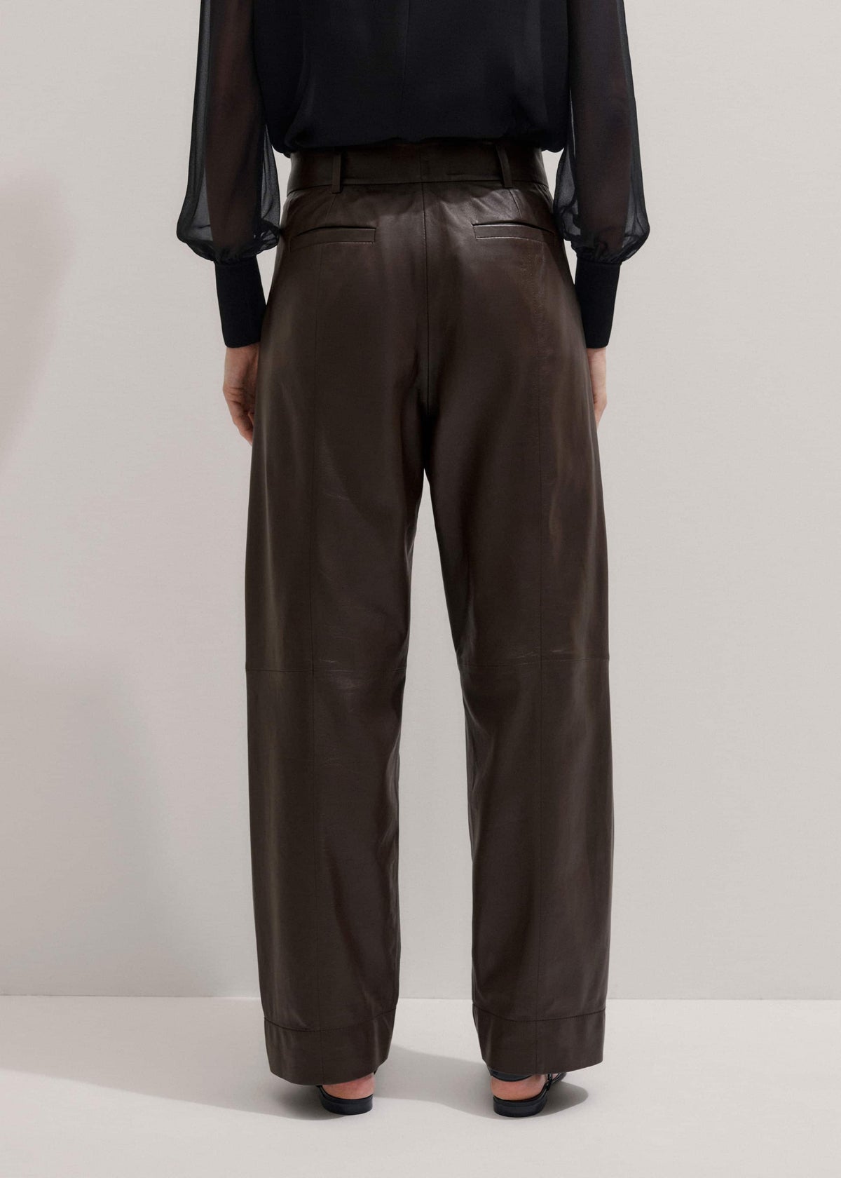 Brown Leather Clever Tapered Pant | ME+EM