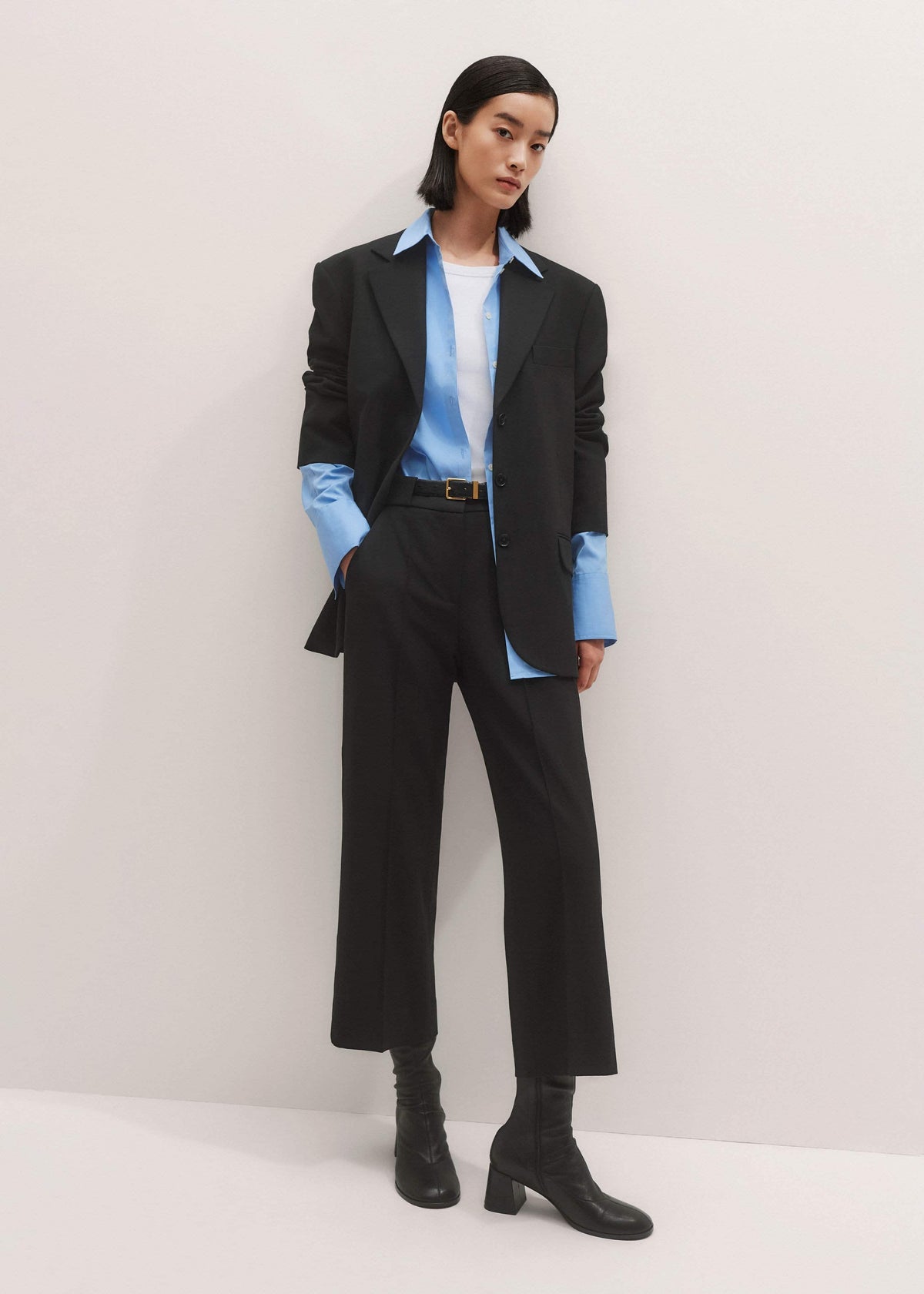 Black Straight Crop Pant | ME+EM