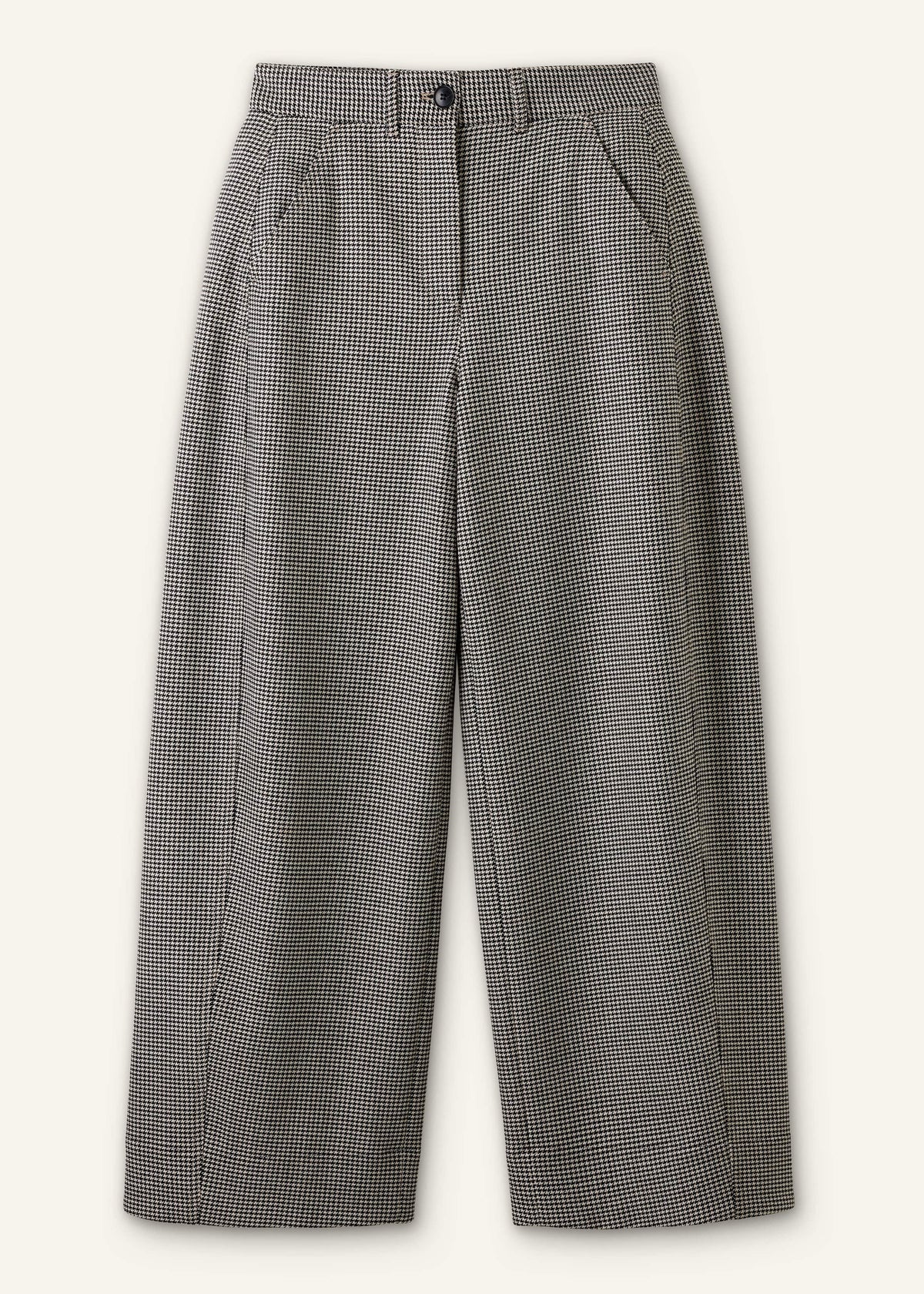 Ivory Houndstooth Extreme Tapered Pant | ME+EM