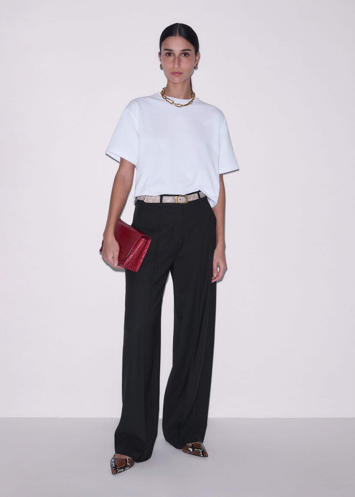 Black Pintuck Taper Pant | ME+EM