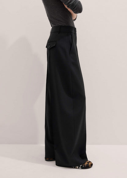 Black Pintuck Taper Pant | ME+EM