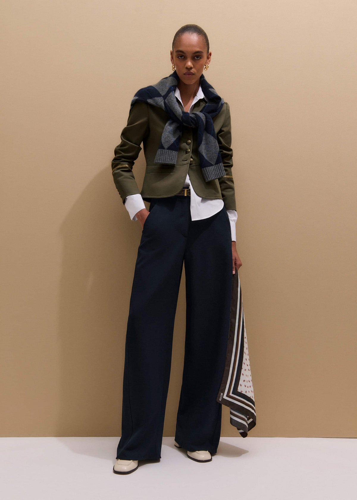 Navy Textured Extreme Tapered Pant | ME+EM
