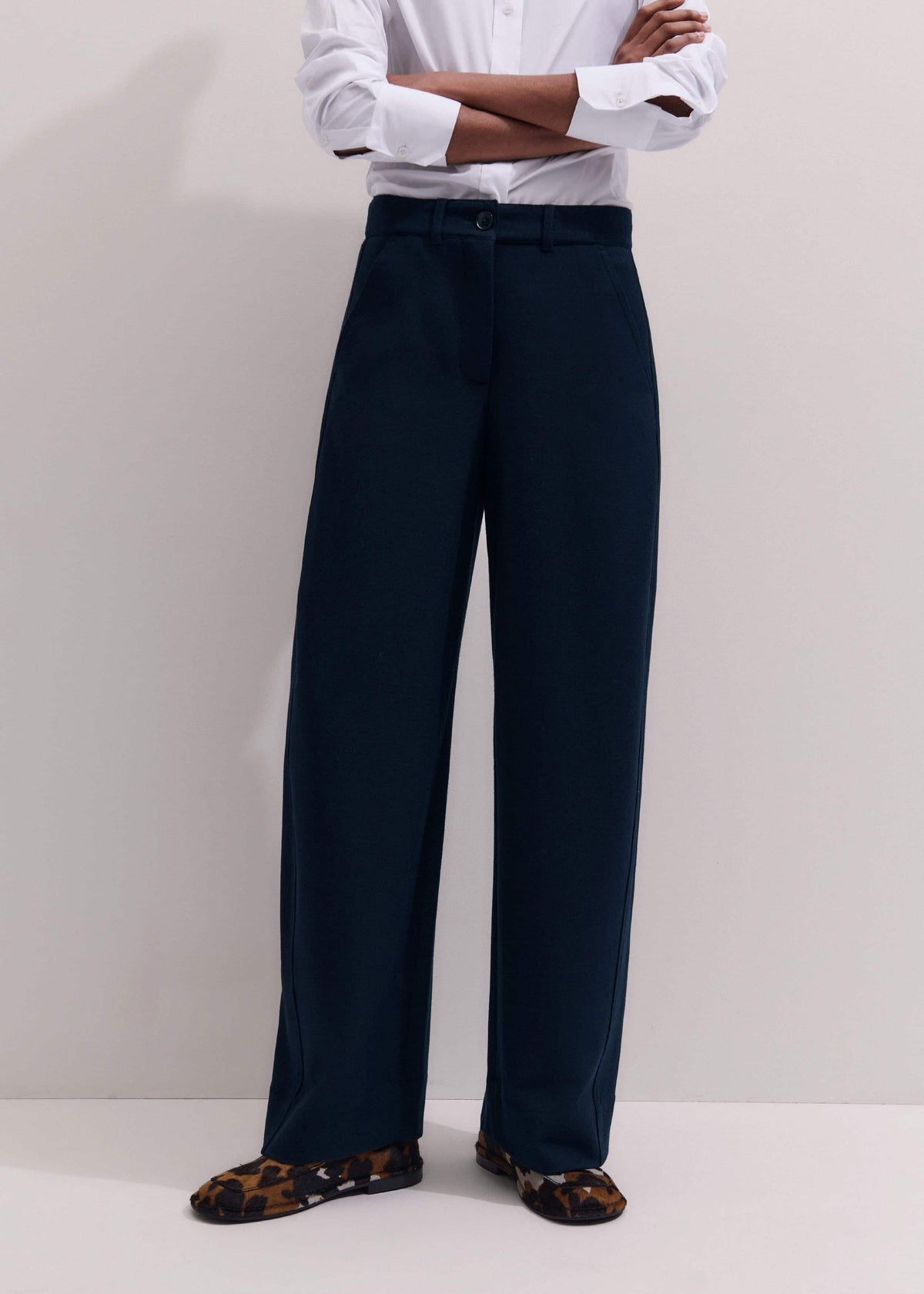Navy Textured Extreme Tapered Pant | ME+EM