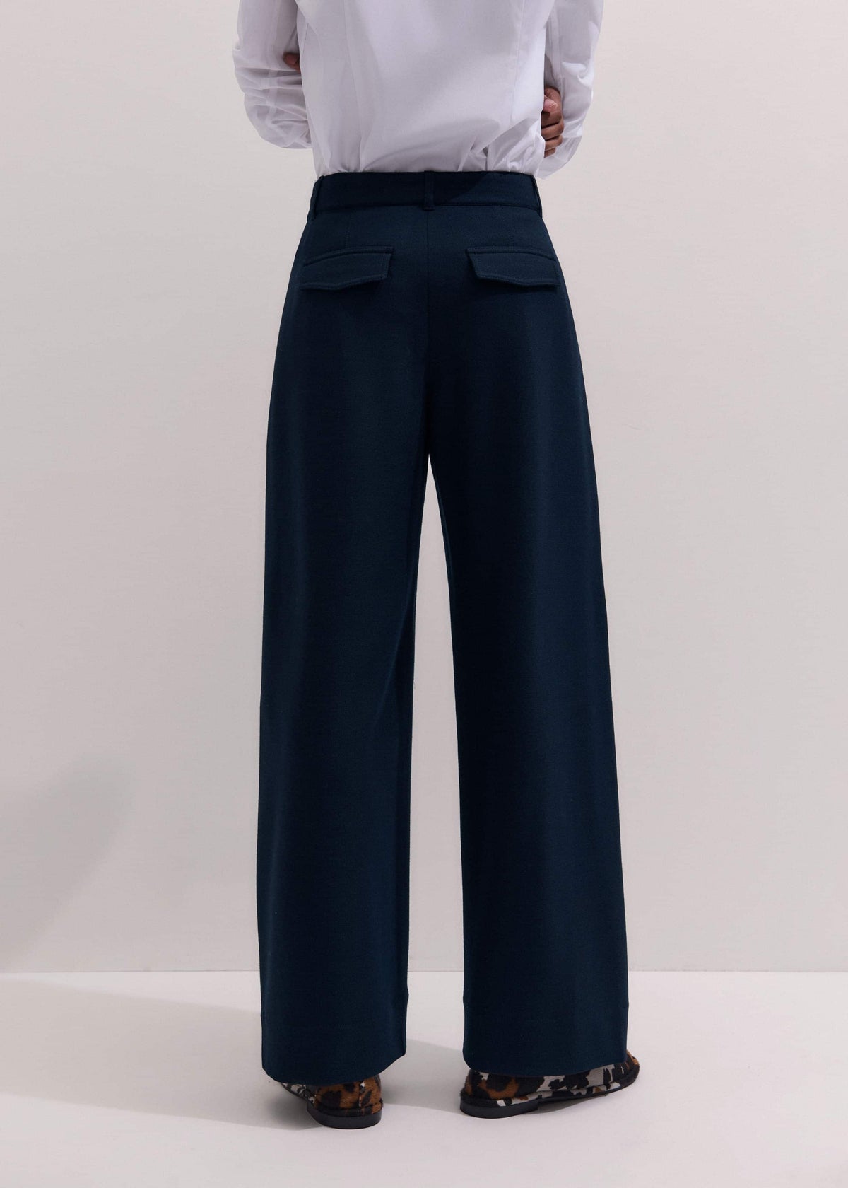 Navy Textured Extreme Tapered Pant | ME+EM