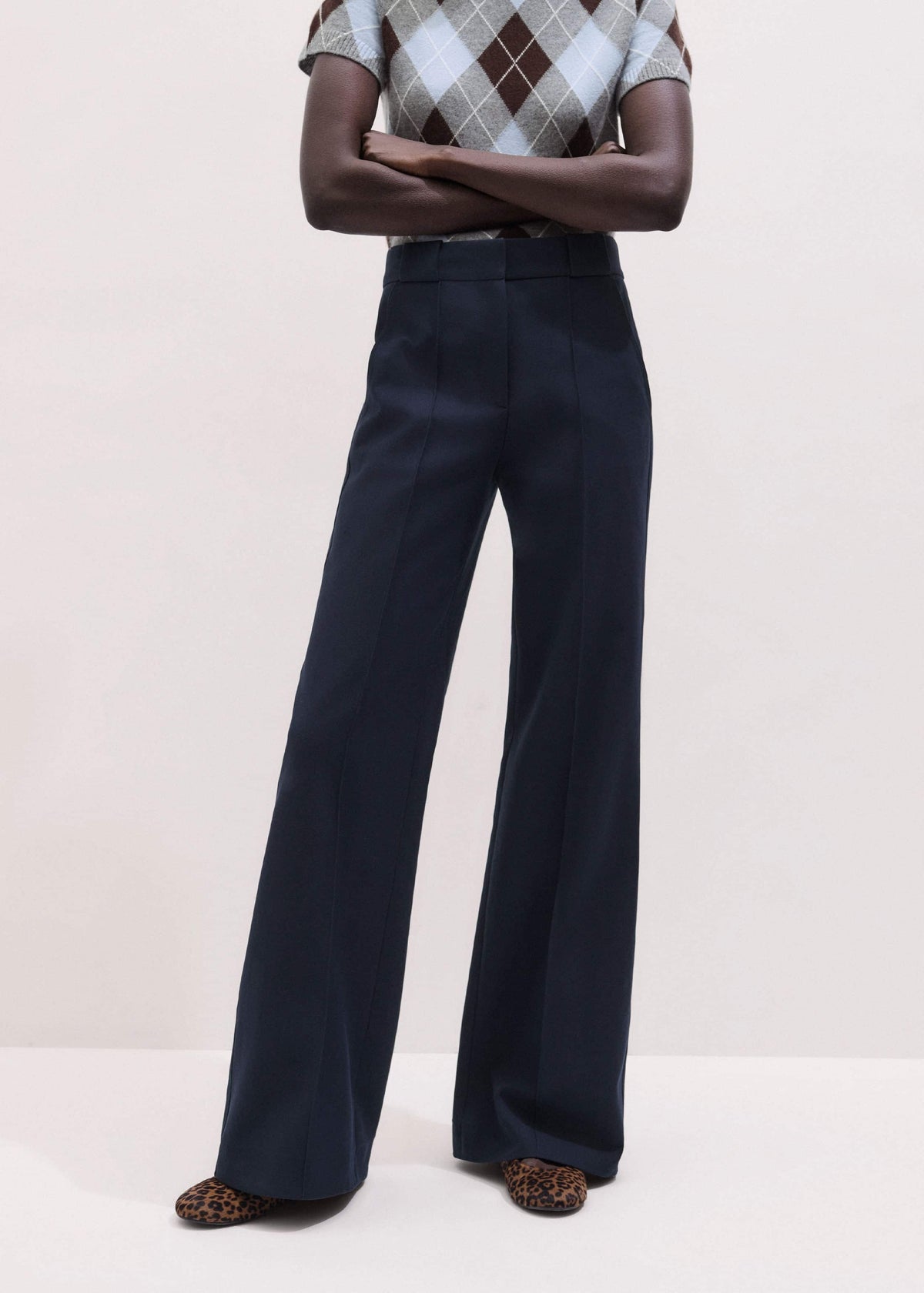 Navy Tailored Leg Elongator Pant | ME+EM