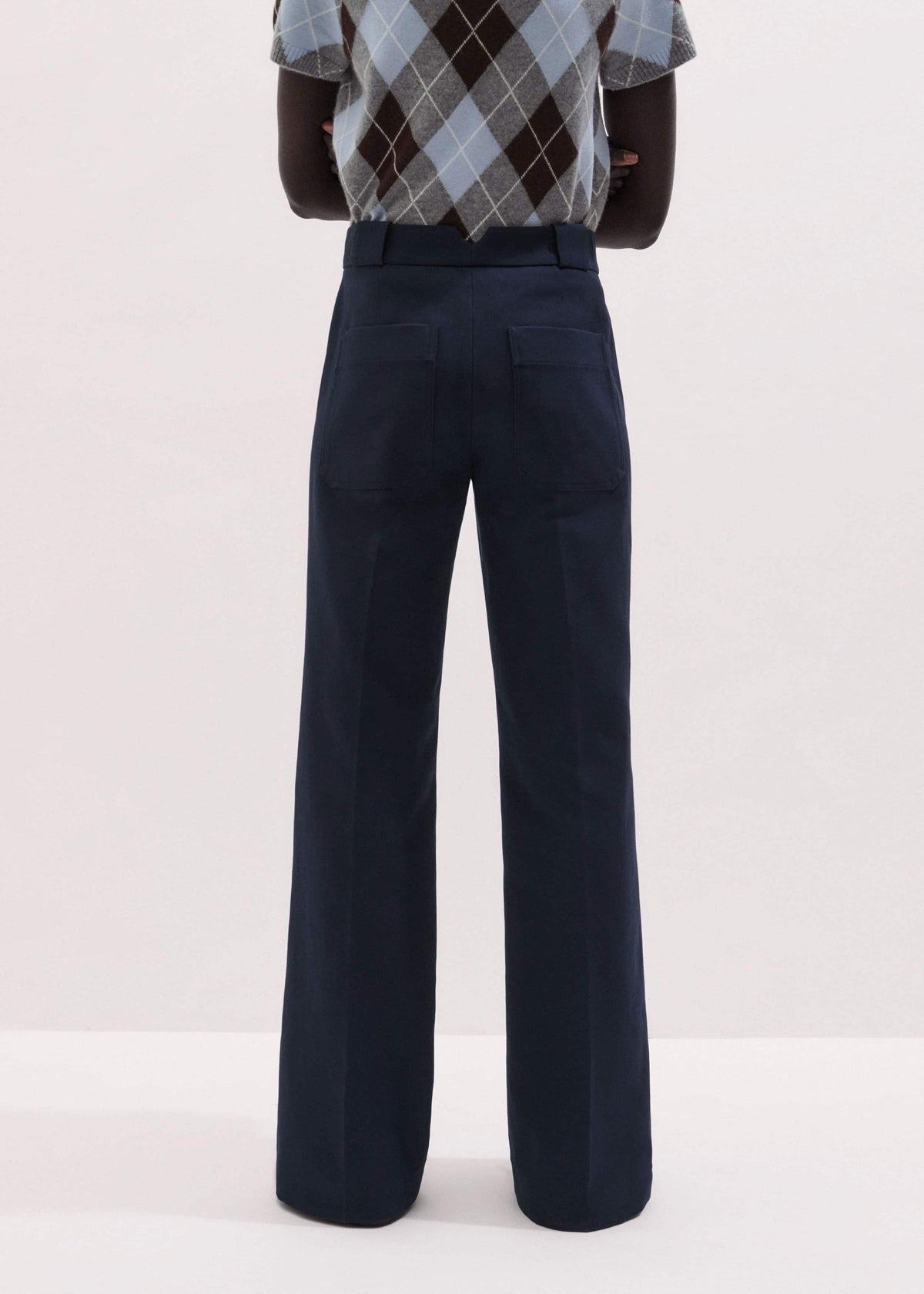 Navy Tailored Leg Elongator Pant | ME+EM