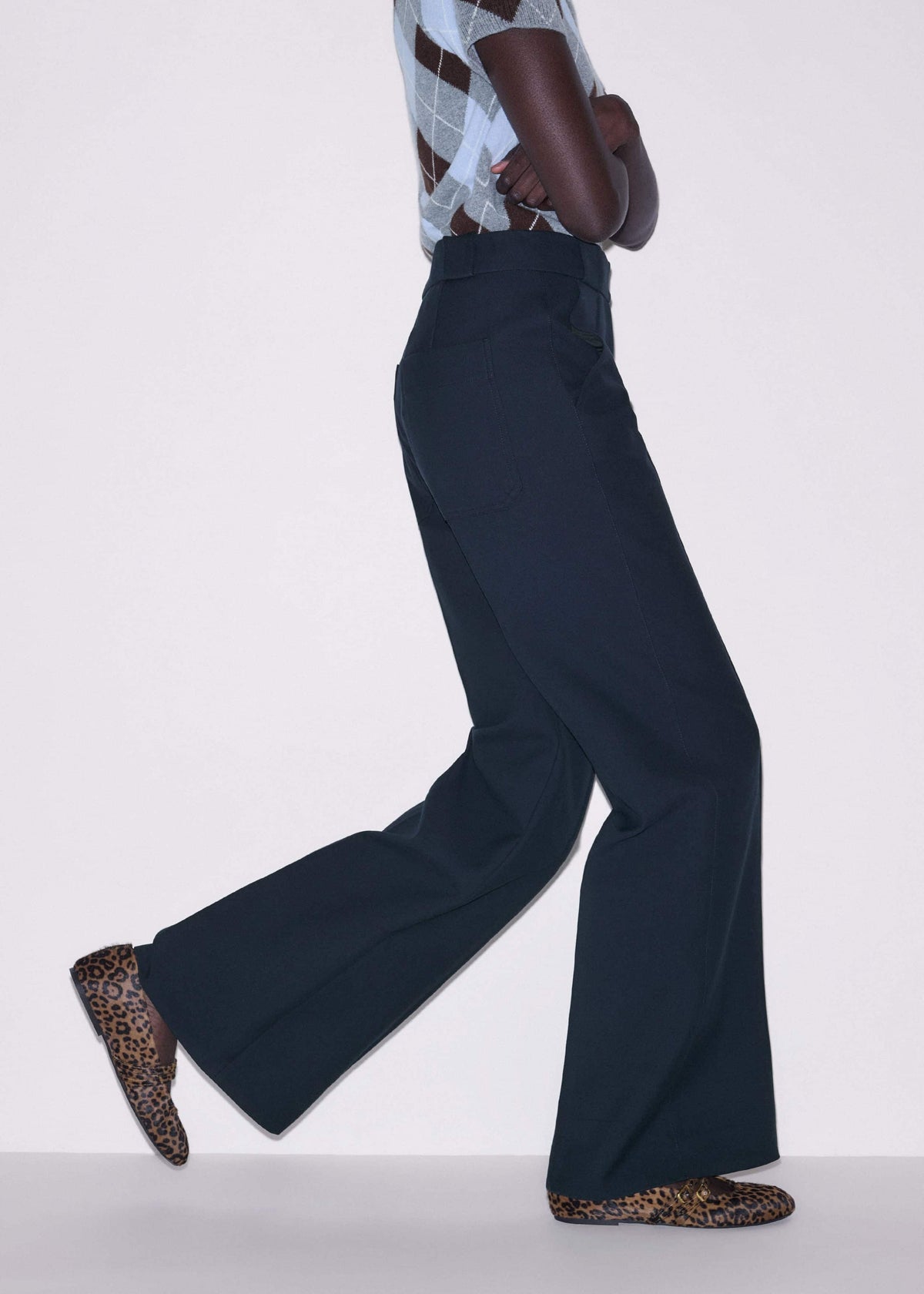 Navy Tailored Leg Elongator Pant | ME+EM