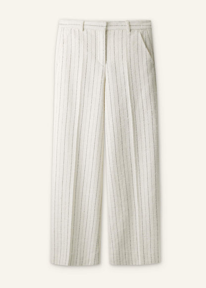 Ivory Striped Leg Elongator Pant | ME+EM