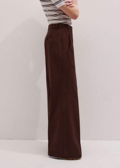 Cinnamon Pinstripe Leg Elongator Pant | ME+EM