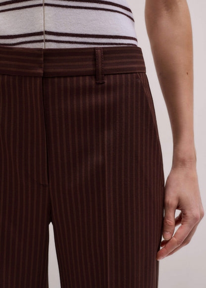 Cinnamon Pinstripe Leg Elongator Pant | ME+EM