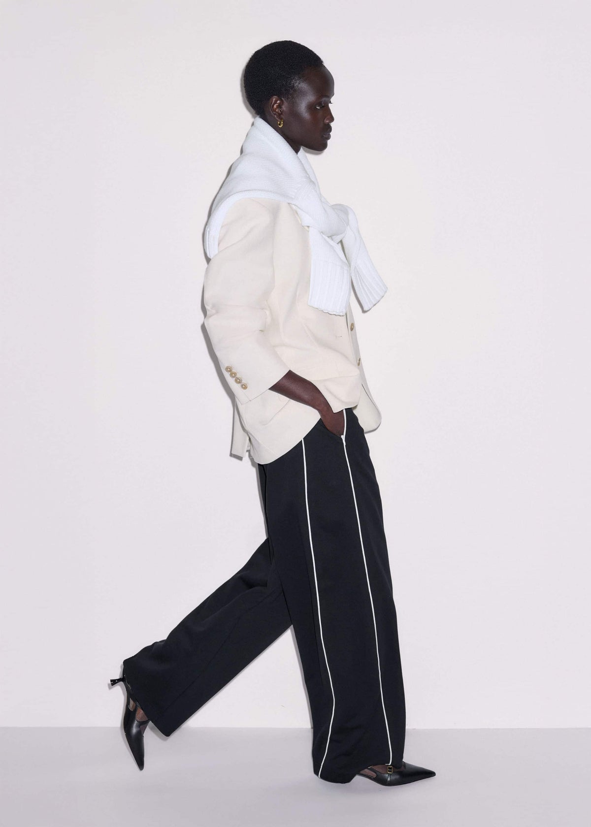 Black Wide Barrel Track Pant | ME+EM
