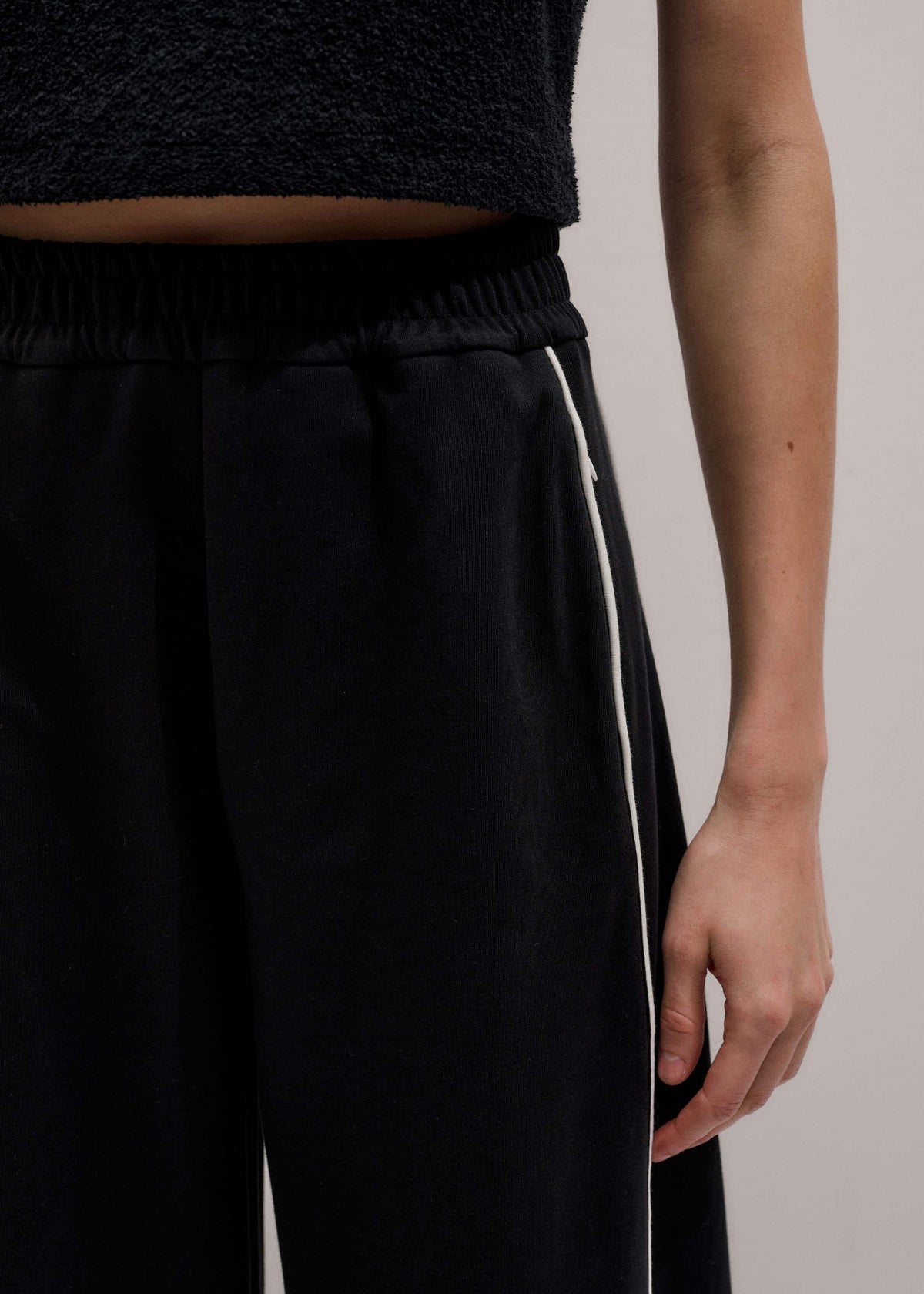 Black Wide Barrel Track Pant | ME+EM