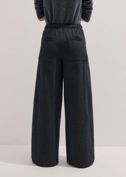 Gray Herringbone Barrel-Leg Pant | ME+EM