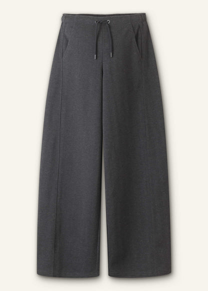 Gray Herringbone Barrel-Leg Pant | ME+EM