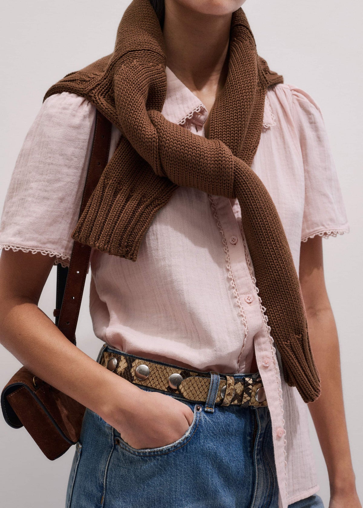 Pink Cheesecloth Trim Detail Blouse | ME+EM