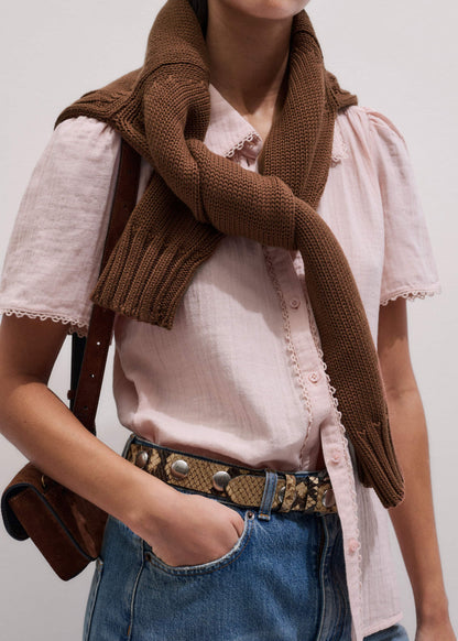 Pink Cheesecloth Trim Detail Blouse | ME+EM