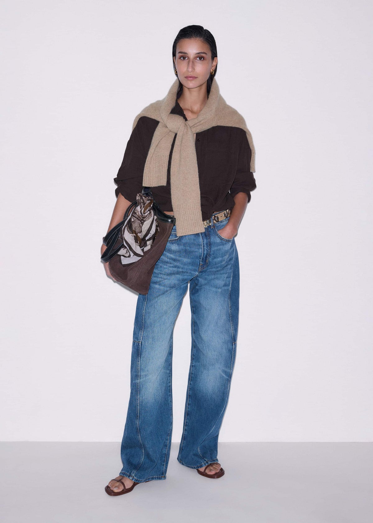 Brown Cheesecloth Relaxed Summer Shirt | ME+EM