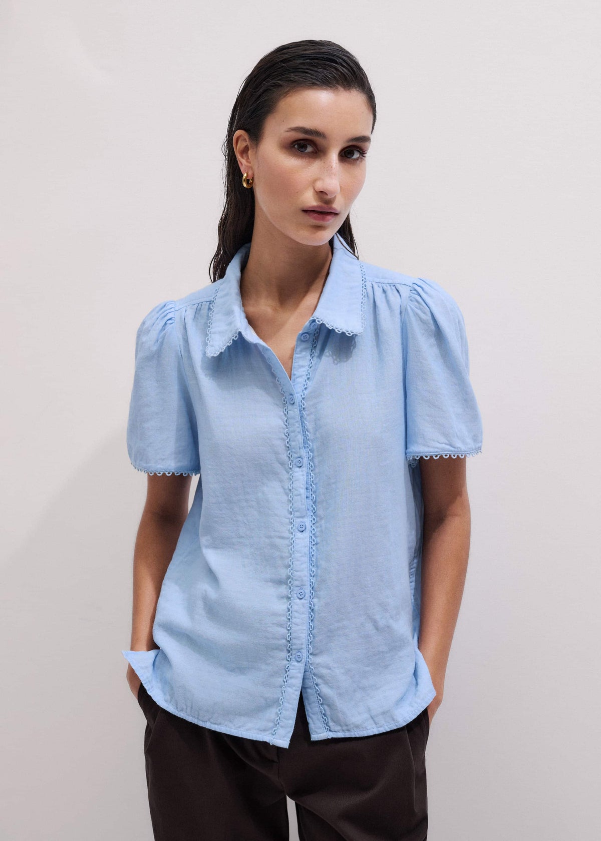 Blue Cheesecloth Summer Blouse | ME+EM