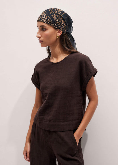 Brown Cheesecloth T-Shirt | ME+EM