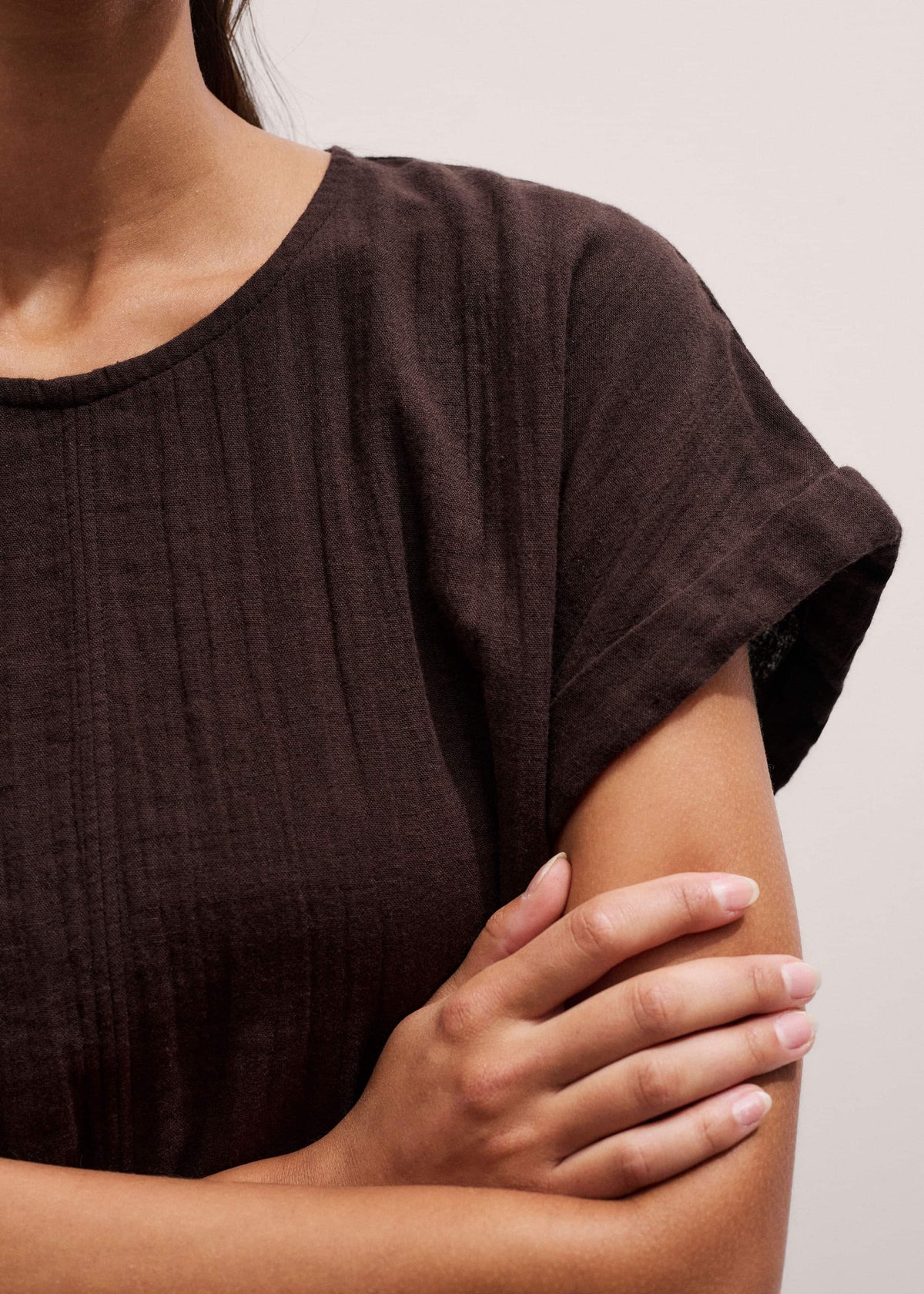 Brown Cheesecloth T-Shirt | ME+EM