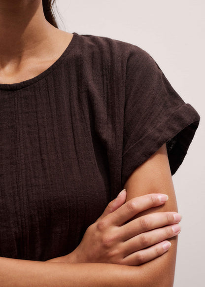 Brown Cheesecloth T-Shirt | ME+EM
