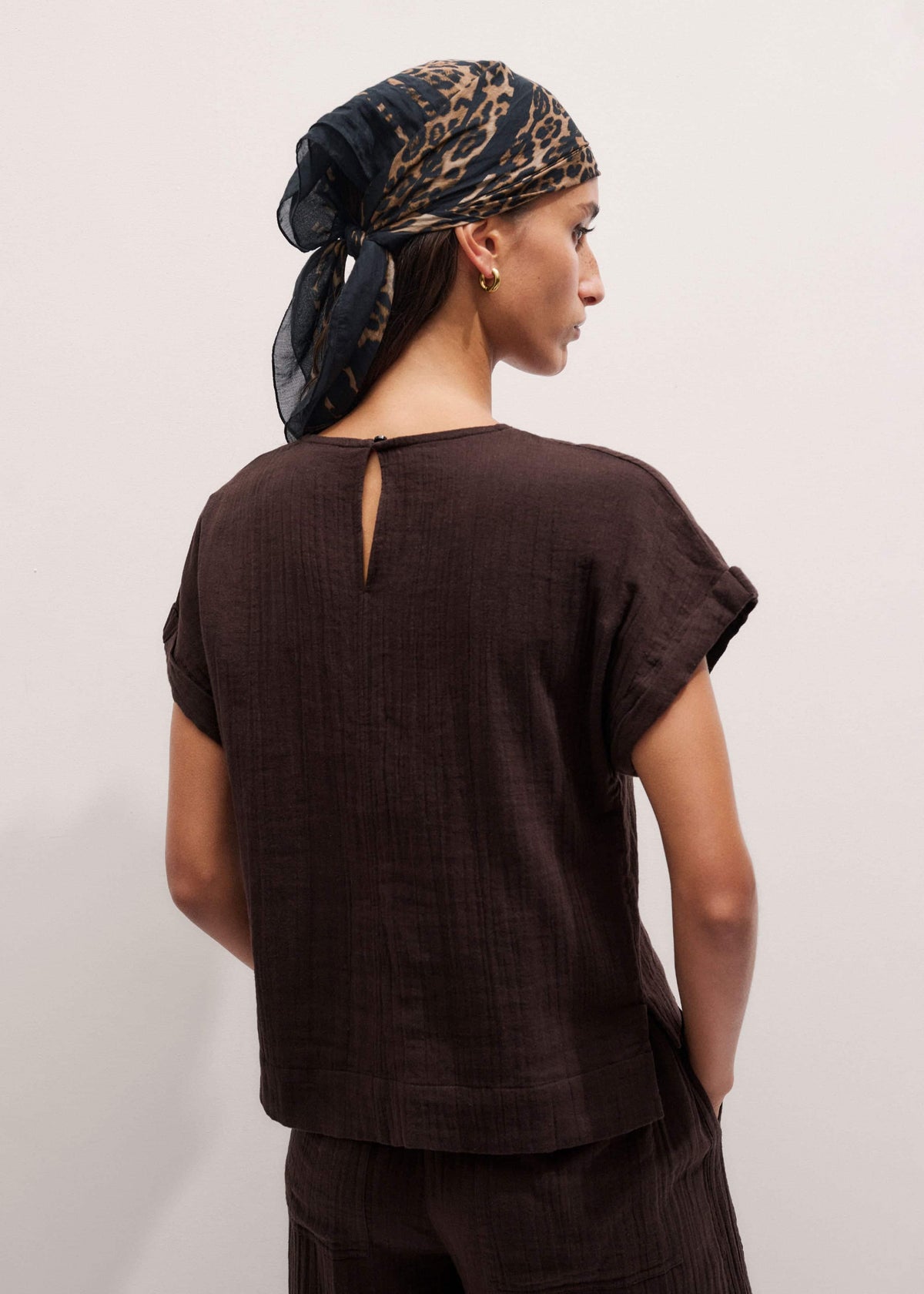 Brown Cheesecloth T-Shirt | ME+EM