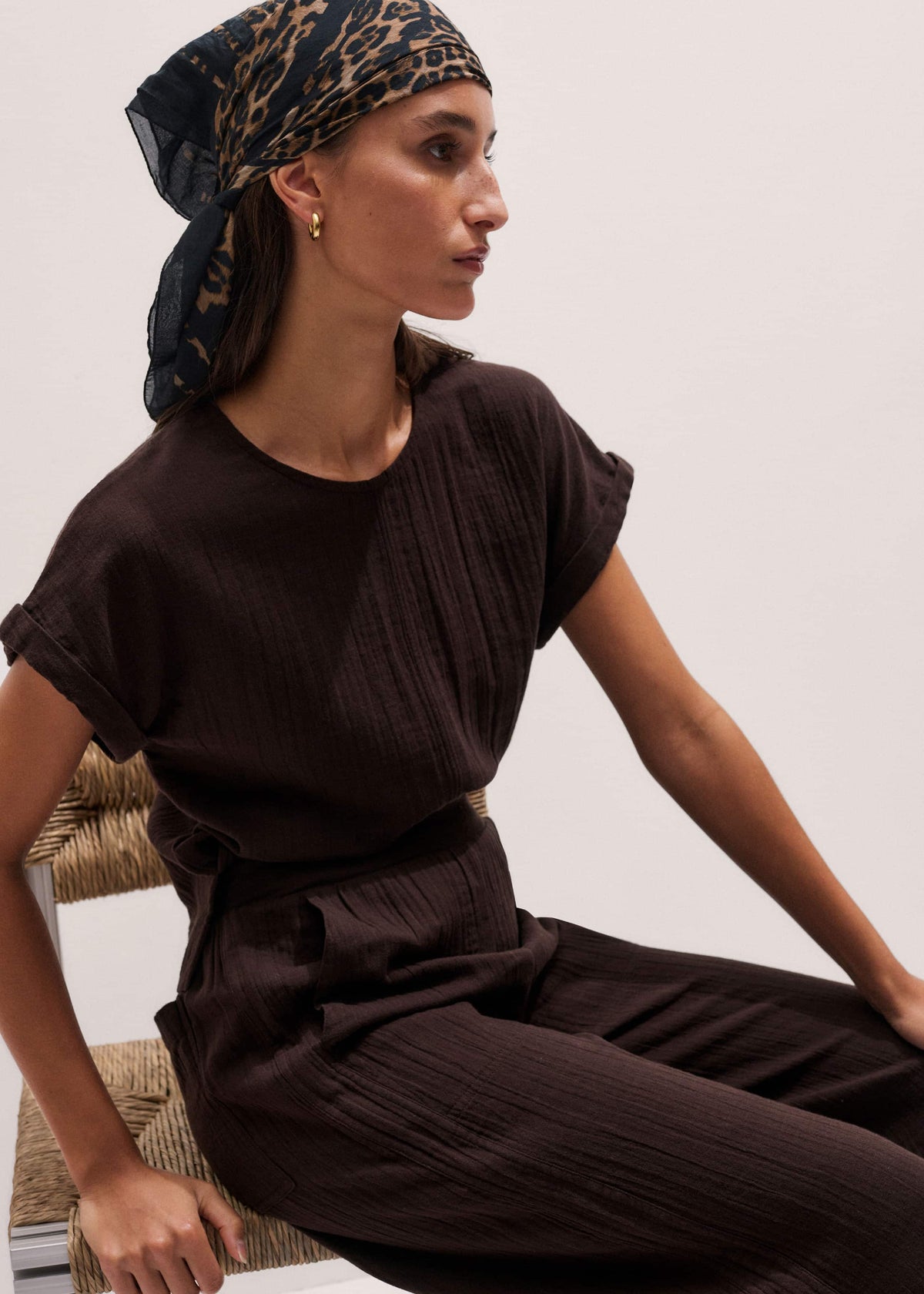 Brown Cheesecloth T-Shirt | ME+EM