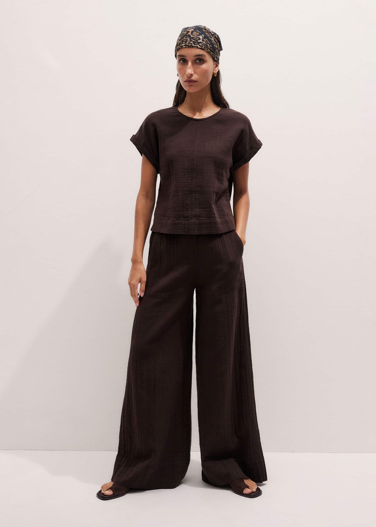 Brown Cheesecloth T-Shirt | ME+EM