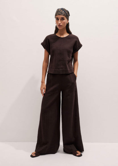 Brown Cheesecloth T-Shirt | ME+EM