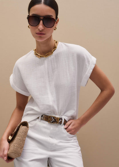 White Cheesecloth T-Shirt | ME+EM