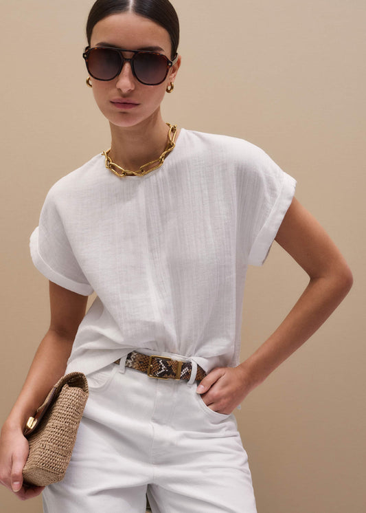 White Cheesecloth T-Shirt | ME+EM