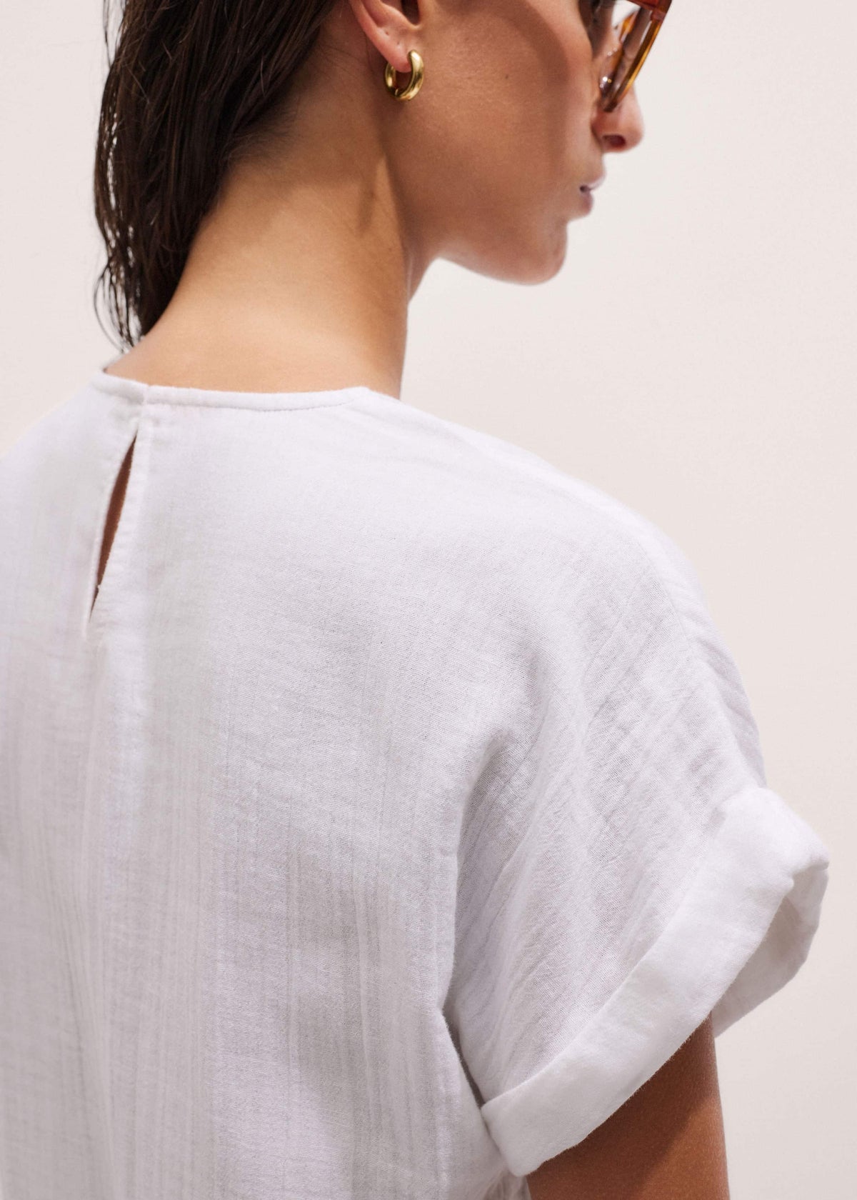 White Cheesecloth T-Shirt | ME+EM