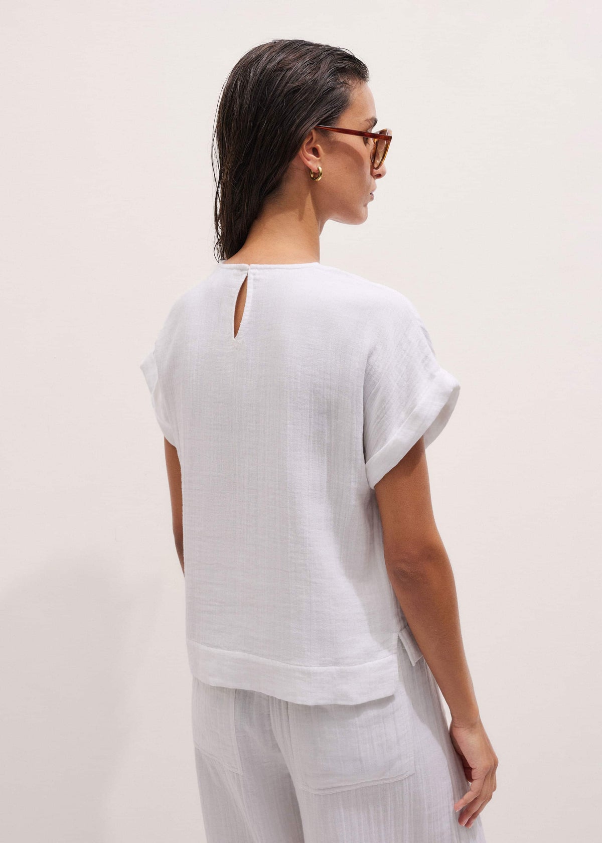 White Cheesecloth T-Shirt | ME+EM