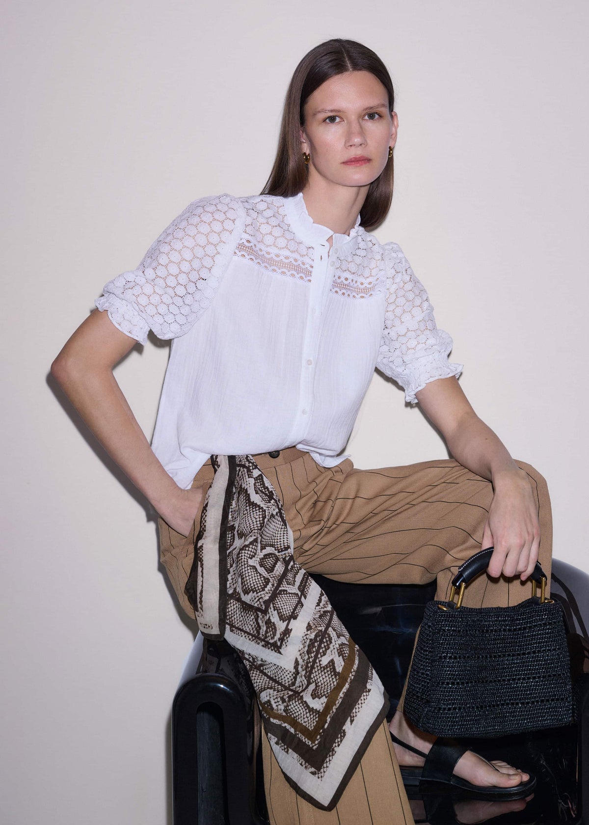 White Cheesecloth AM-PM Summer Blouse | ME+EM