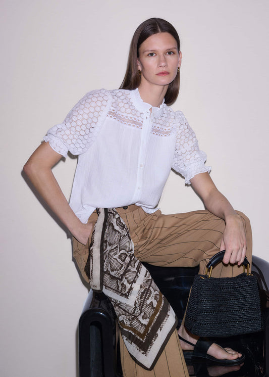 White Cheesecloth AM-PM Summer Blouse | ME+EM