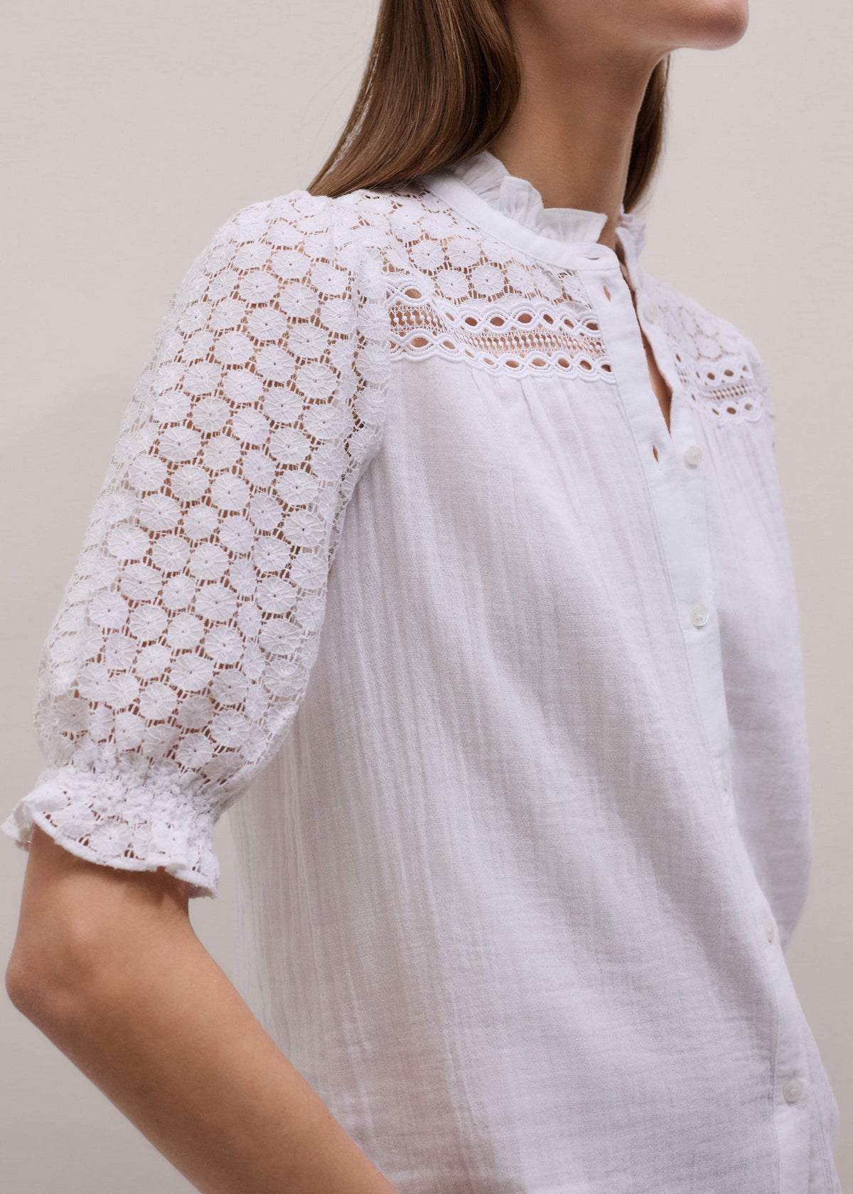 White Cheesecloth AM-PM Summer Blouse | ME+EM