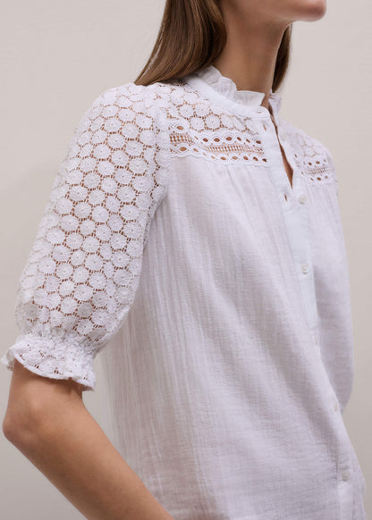 White Cheesecloth AM-PM Summer Blouse | ME+EM