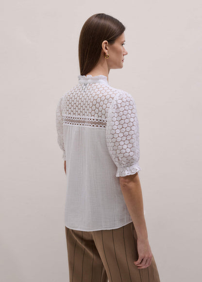 White Cheesecloth AM-PM Summer Blouse | ME+EM