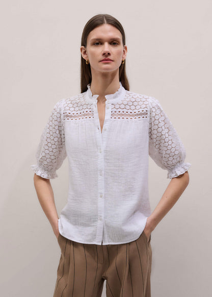 White Cheesecloth AM-PM Summer Blouse | ME+EM