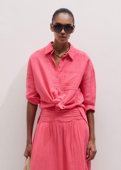 Pink Cheesecloth Relaxed Shirt | ME+EM