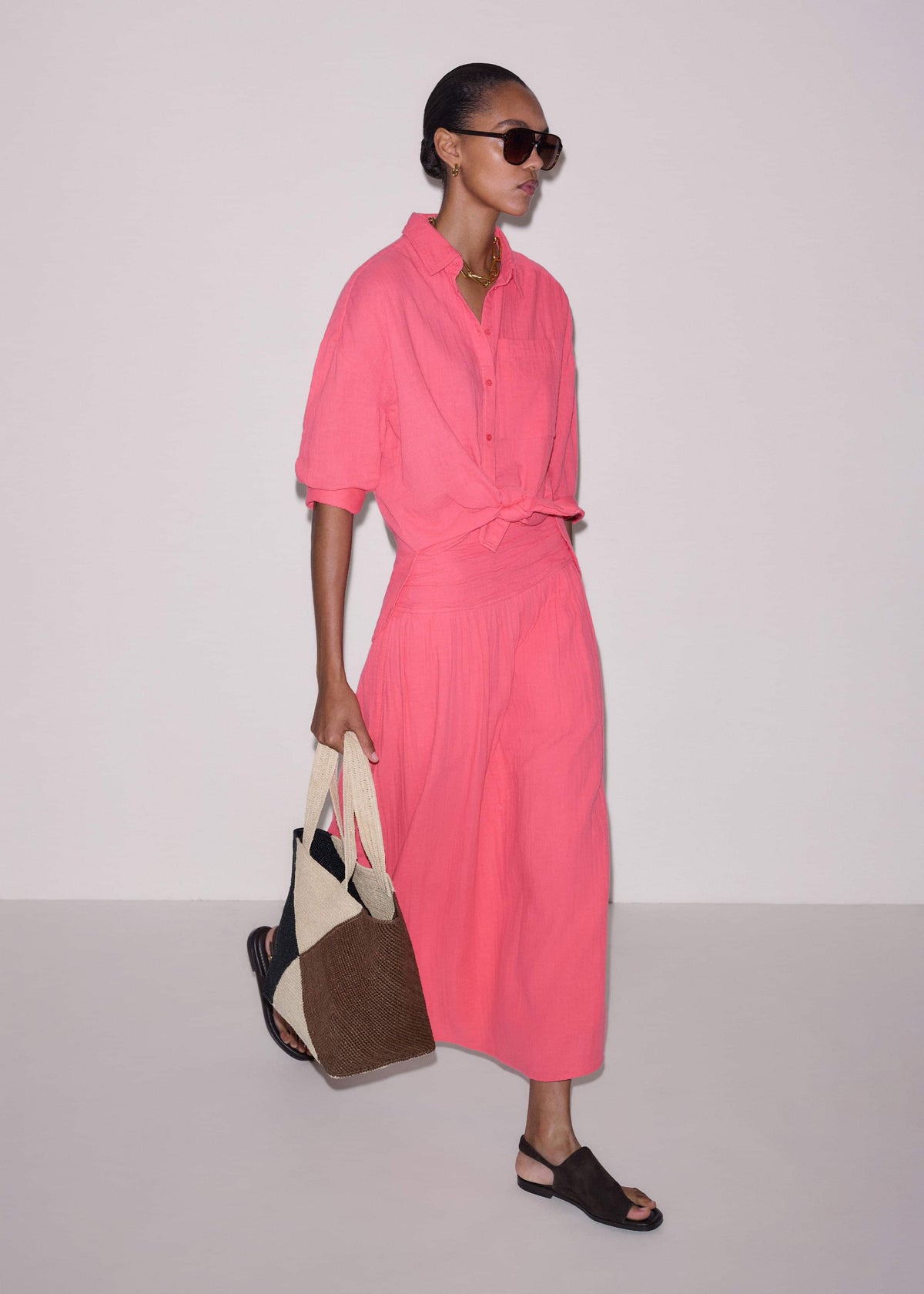 Pink Cheesecloth Relaxed Shirt | ME+EM