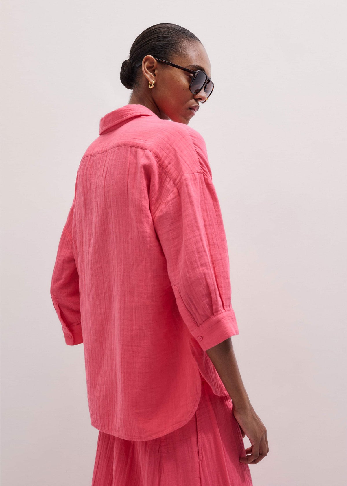 Pink Cheesecloth Relaxed Shirt | ME+EM