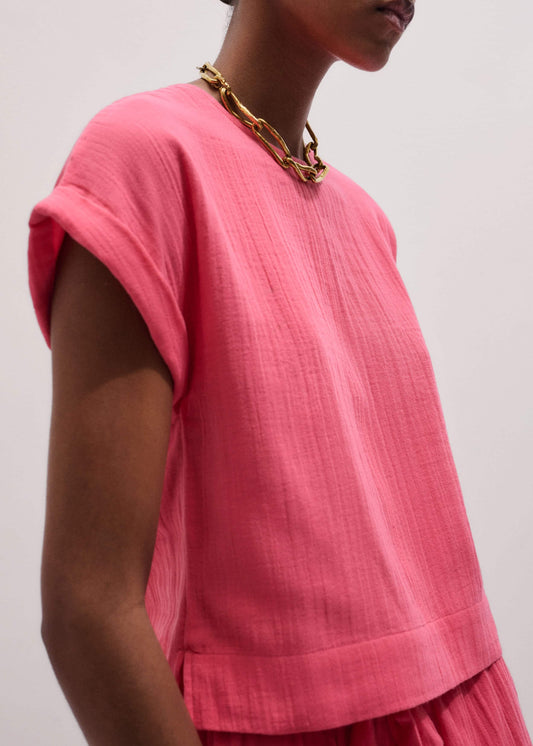 Pink Cheesecloth Summer T-Shirt | ME+EM