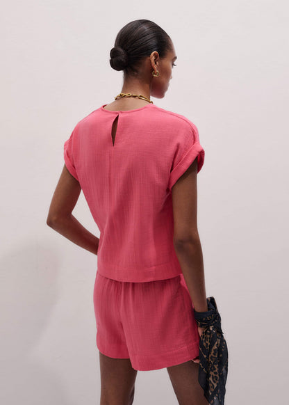 Pink Cheesecloth Summer T-Shirt | ME+EM