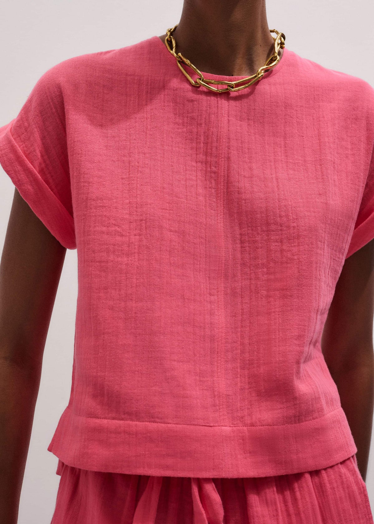 Pink Cheesecloth Summer T-Shirt | ME+EM