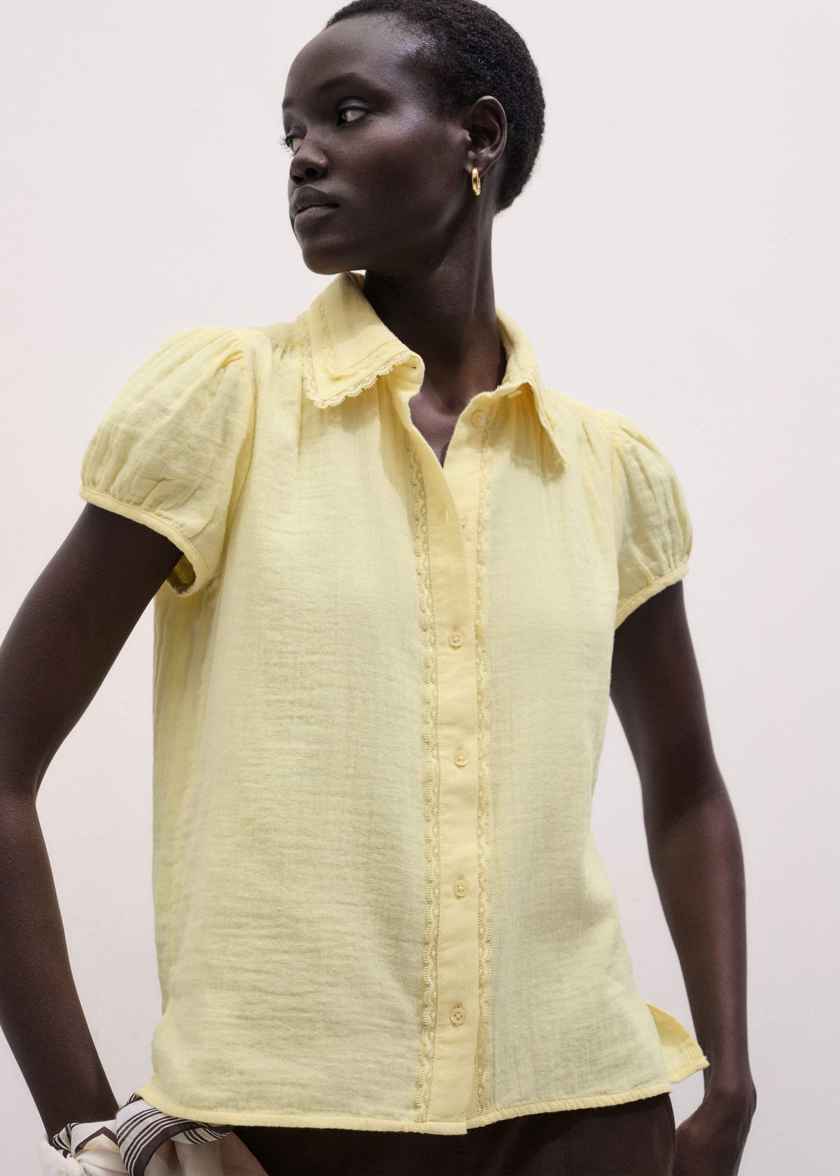 Yellow Cheesecloth Straight Summer Blouse | ME+EM