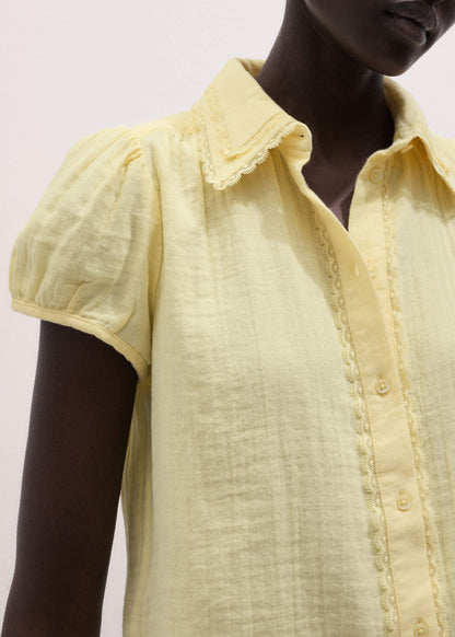 Yellow Cheesecloth Straight Summer Blouse | ME+EM